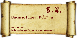 Baumholczer Míra névjegykártya